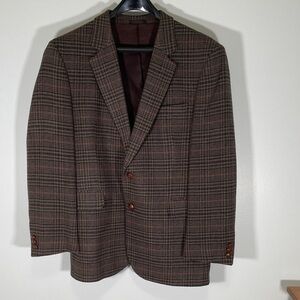 Boston Traders Dark Brown Checkered Blazer